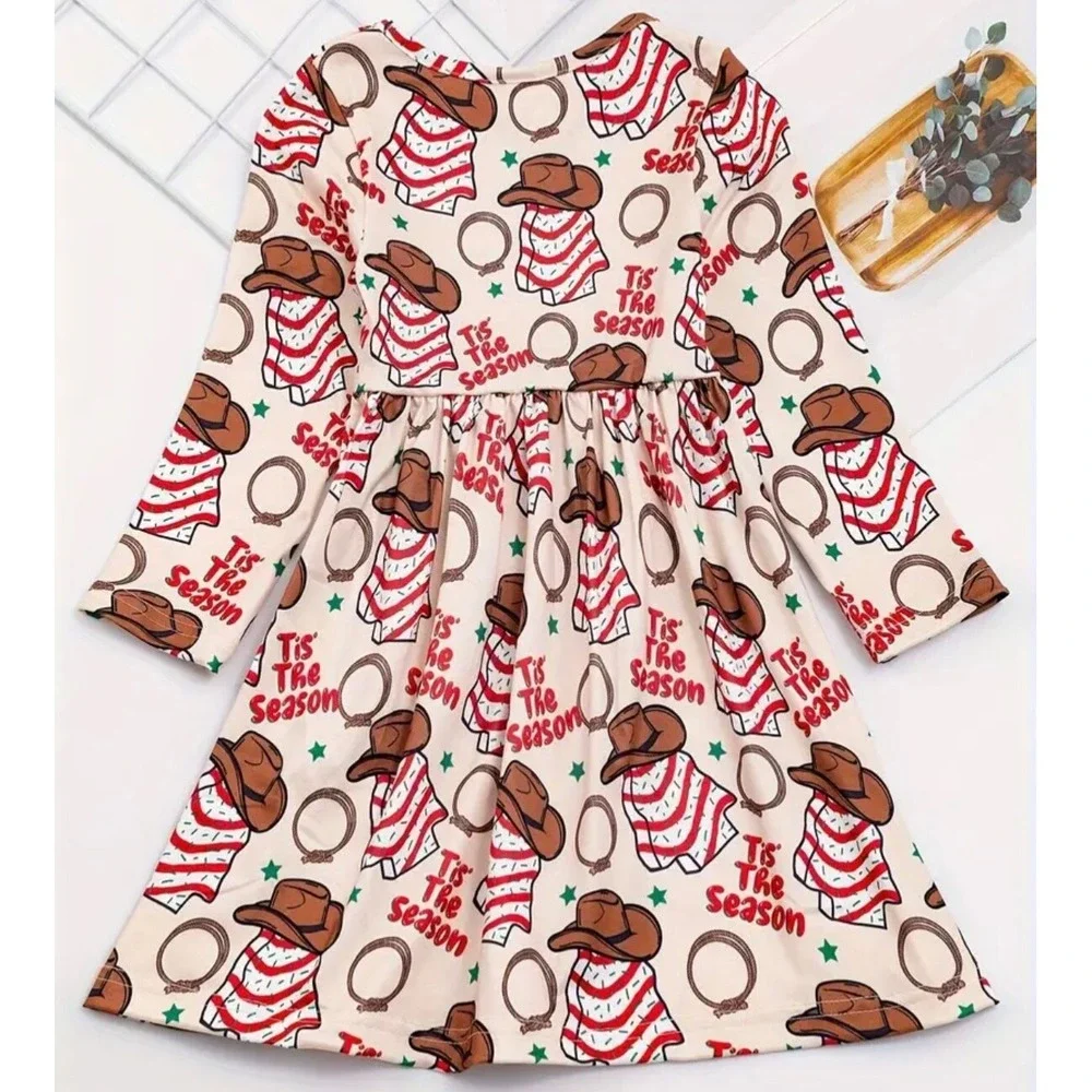 Toddler Girl's Little Debbie Snack Cakes &‎ Cowboy Hat CHRISTMAS Dress! NEW